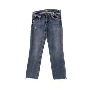 Kut from the Kloth Reese Ankle Straight Leg Denim Jeans with Raw Hem​​
